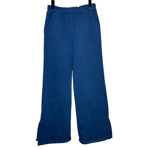 Beyond Yoga Women's XS On The Go Pants Blue Sweat Wide Leg Pull On Lounge Casual - Picture 1 of 8